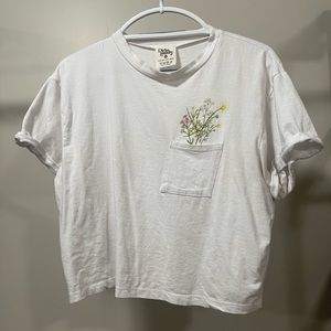 Crop Floral Pocket T-Shirt